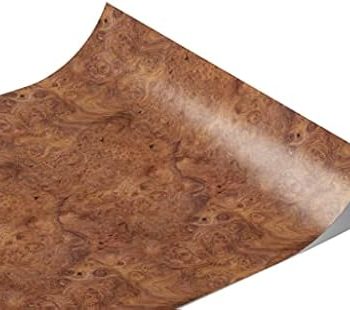 Matte Vinyl Car Wrap Film in Amboyna Burlwood Wood Grain with Application Card - Vehicle Sheet Roll with Adhesive Back and Air Release Technology - 59“ x 3ft