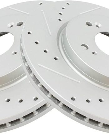Front Performance Brake Rotors Set Premium G-Coated Cross Drilled & Slotted Compatible with 2007-2012 Acura RDX 2010-2011 Honda Accord Crosstour 2007-2016 CR-V 2012-2015 Crosstour