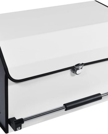 Car Trunk Organizer, Leather Collapsible Trunk Organizer for suv with Lid and Push-pull Handle Car Trunk Storage Organizer for Cars, SUV, Minivan, Truck, Sedan (White)