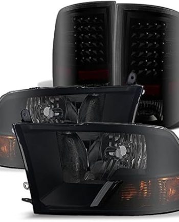 - For 2009-2018 Dodge Ram 1500 2500 3500 Pickup Truck Black Smoked Halogen Type Headlights + Led Tail lights Combo
