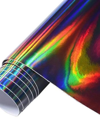 Holographic Laser Black Chrome Vinyl Sheet Car Wrap Film Self Adhesive Sticker 59.8'' x 118.11''