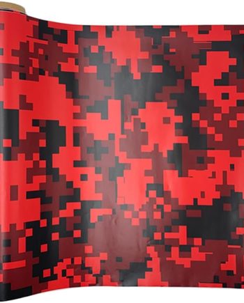 Self Adhesive Digital Camouflage Car Wrap Vinyl Film PVC Camo Car Sticker Decal for Auto Motorcycle Bike Laptop, Red, 50x500cm