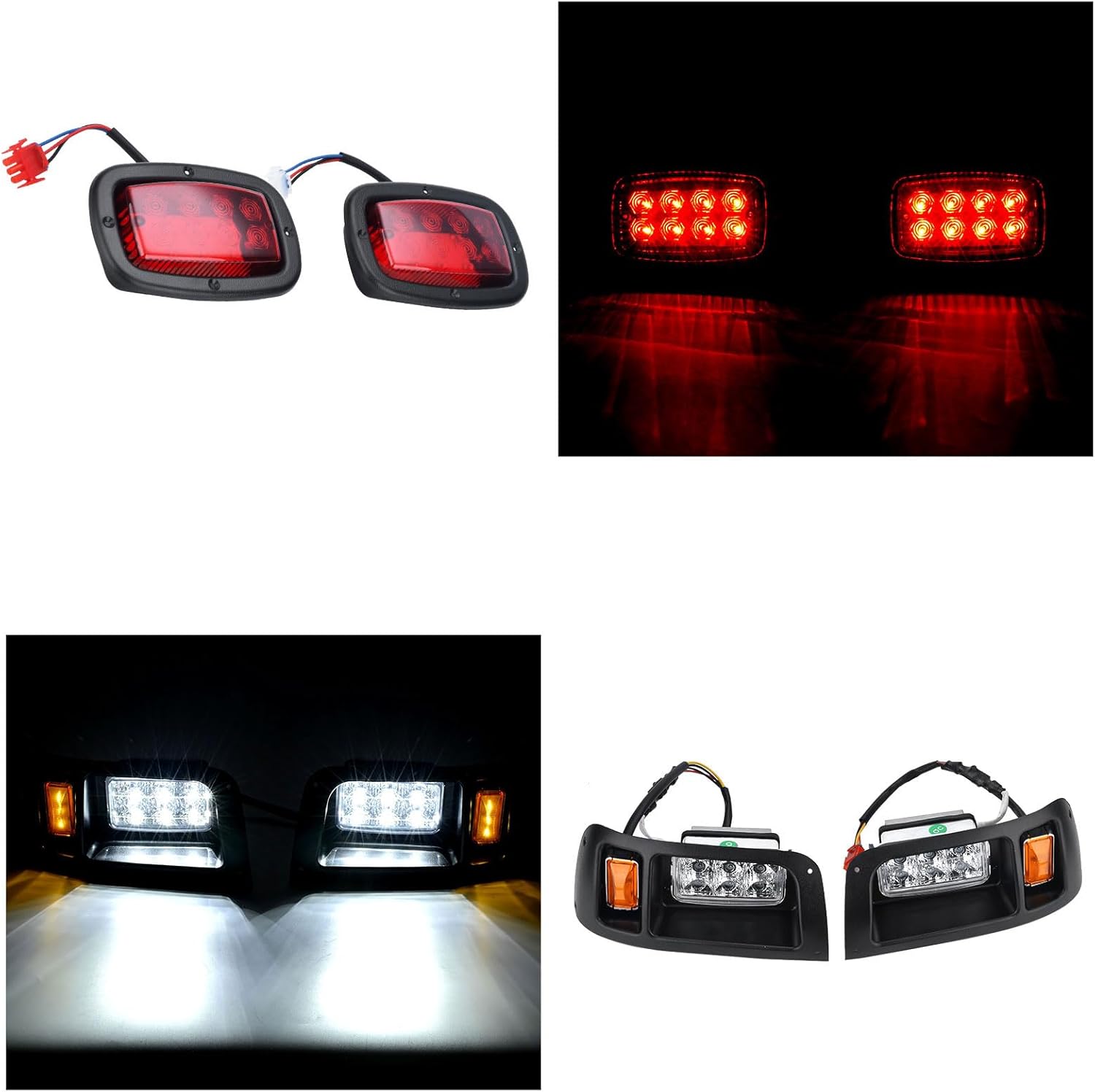 LED Headlight Tail Light Kit Compatible with Club Car DS Golf Carts 1993-UP 12V Street Legal Light Kit with Turn Signal Wire Harness Compatible with Club Car DS for Gas and Electric