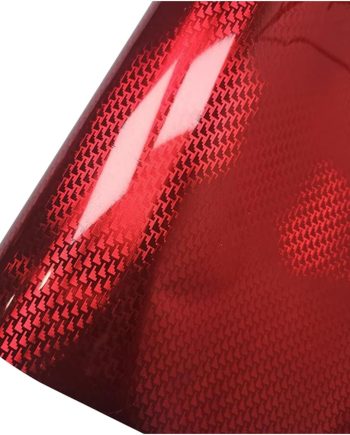 Car Wrap Vinyl Film, 1.6ft x 10ft High Gloss Aircraft Pattern Plated Self Adhesive Carbon Car Body Stickers with Air Release Bubble Free for Vehicle DIY Interior Exterior Decoration, Red
