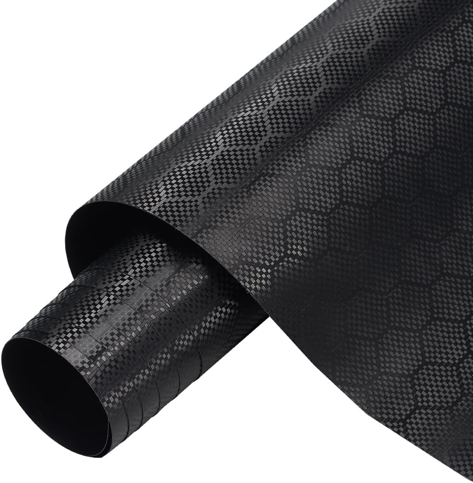 Honeycomb Pattern Black Vinyl Wrap for Cars (59.8'' x 177.1'') Gloss Paint Surface Protection Film with Air Release Automotive Wrap Vinyl Roll