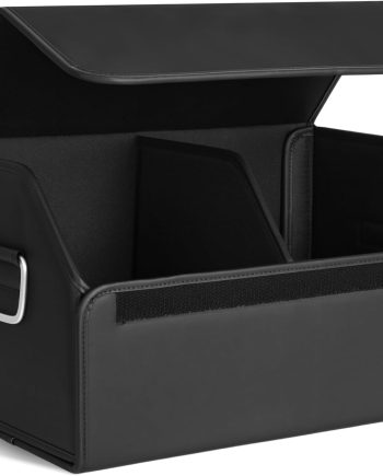 Suede Leather Trunk Organizer, Large Capacity Soft Car Organizers and Storage,foldable,with lip, for Car SUV/Jeep/Sedan/Home/Camping (Black,Big)