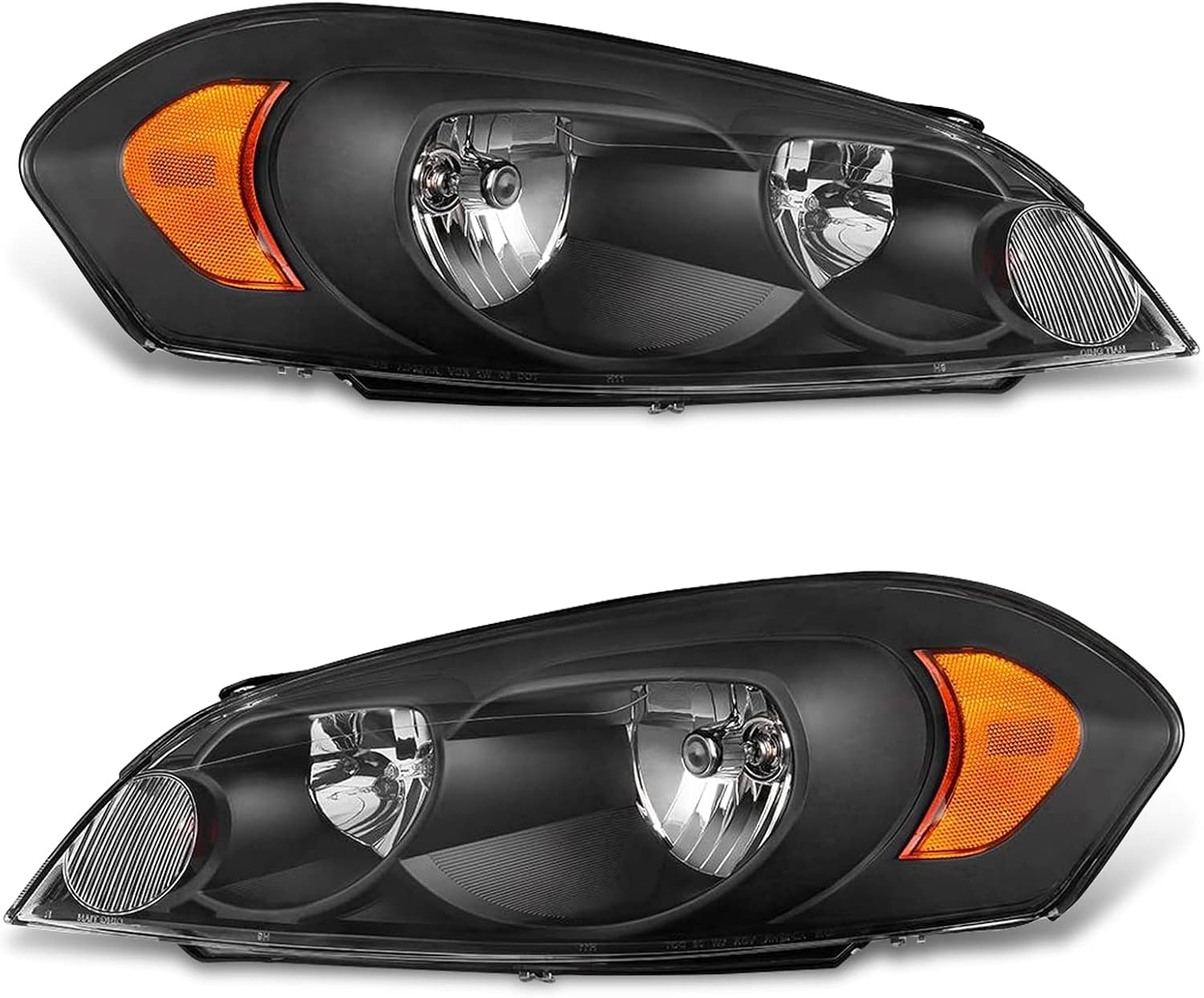 for 2006-2013 Headlight Assembly compatible with 14-15 / 06-07 Clear Lens Black Housing Amber Reflector Headlamp Replacement