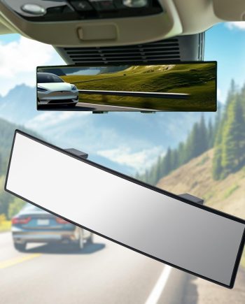 Rear View Mirror, Interior Clip-on Wide Angle Rear View Mirror, Universal 11.81 Inch Panoramic Convex Rearview Mirror, Rear View Mirror Accessory, for Cars,s,Trucks, Various Kinds Vehicles