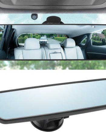 Anti Glare Rear View Mirror with Adjustable Suction Cup, HD Universal Car Interior Rear View Mirror to Eliminate Blind Spots and Reduce Glare for Cars, s, and Trucks(360° Adjustable)