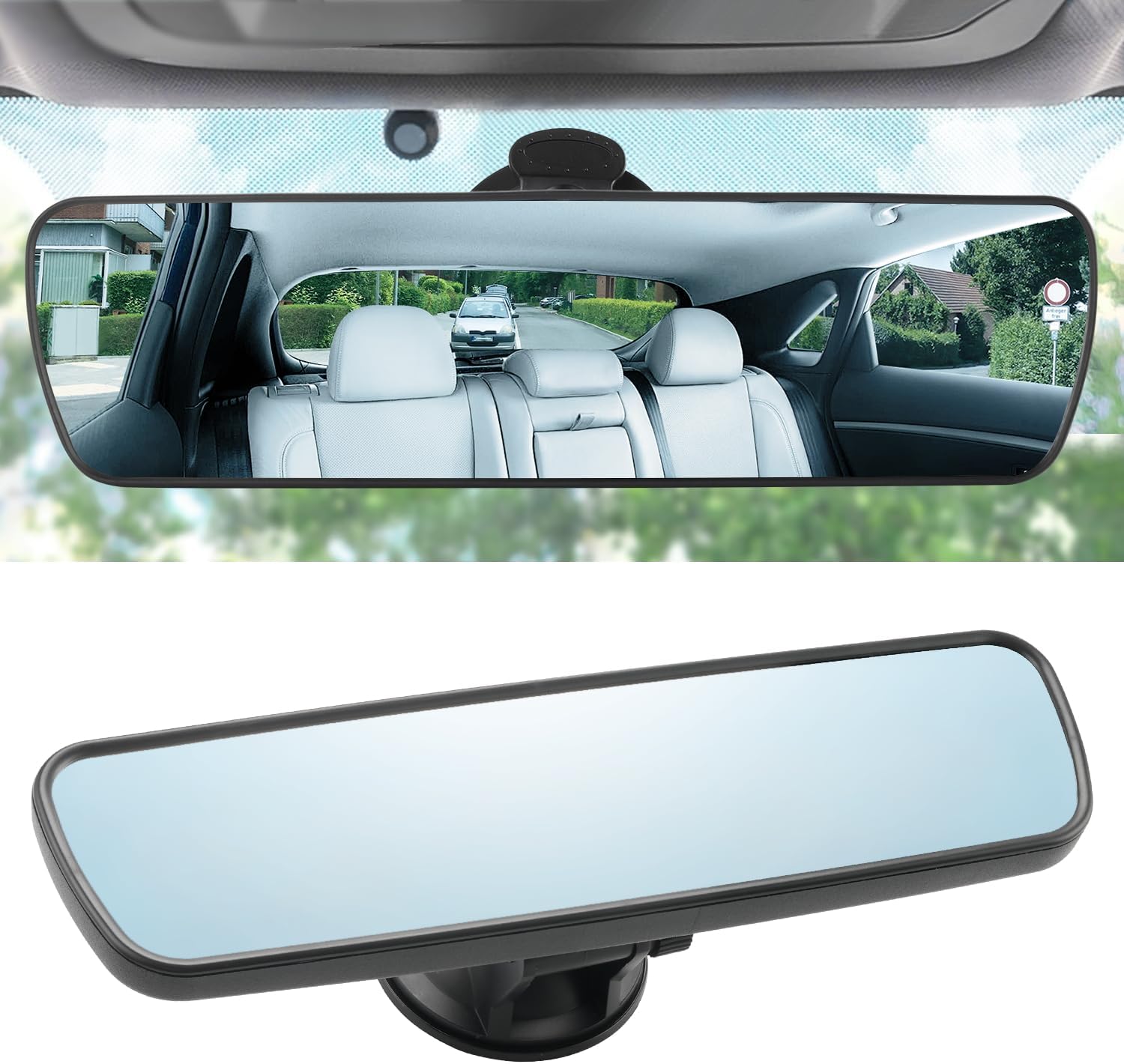 Anti Glare Rear View Mirror with Adjustable Suction Cup, HD Universal Car Interior Rear View Mirror to Eliminate Blind Spots and Reduce Glare for Cars, s, and Trucks(360° Adjustable)