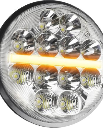 BraveWAY 5.75'' Round LED Headlight Motorcycle 5-3/4 Inch Light with Amber/White DRL