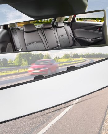 Rear View Mirror, Universal 11.81 Inch Panoramic Convex Rearview Mirror, Interior Clip-on Wide Angle Rear View Mirror to Reduce Blind Spot Effectively for Car  Trucks -Clear