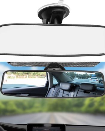 Rear View Mirror, Adjustable Car Interior Rear View Mirror Car Seat Child Safety Mirror for Universal Cars Trucks -9.64 x 2.6 inch (White)