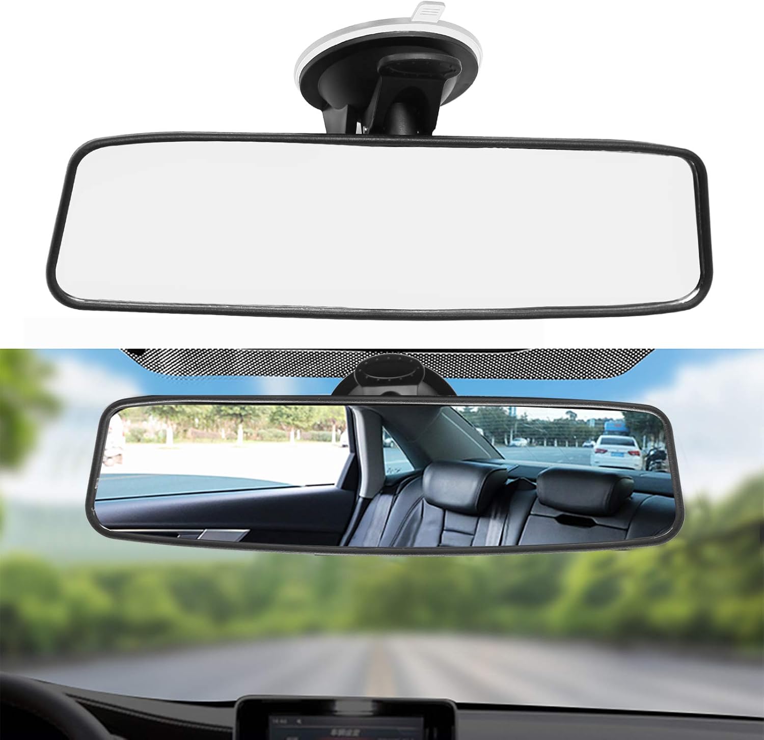 Rear View Mirror, Adjustable Car Interior Rear View Mirror Car Seat Child Safety Mirror for Universal Cars Trucks -9.64 x 2.6 inch (White)