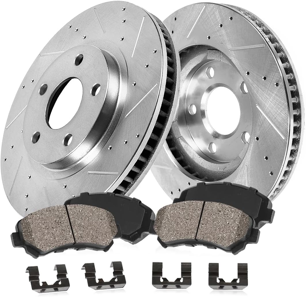 Front Brake Kit for 2WD 04-08 Ford F-150, 06-08 Lincoln Mark LT Replacement 2004 2005 2006 2007 2008 Disc Brake Rotors Ceramic Brakes Pads 6 Lugs