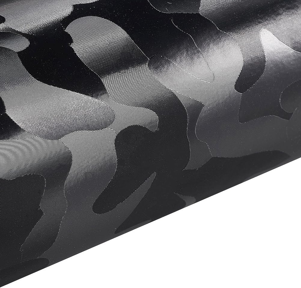 Ghost Black Vinyl Wrap for Cars (59.8'' x 177.1'') Gloss Paint Surface Protection Film with Air Release Automotive Wrap Vinyl Roll