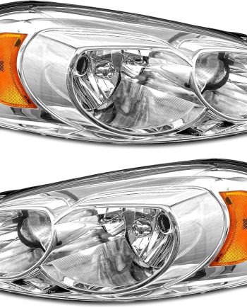 for 2006 2007 2008 2009 2010 2011 2012 2013   Headlight Assembly compatible with 14-16   / 06-07   Chrome Housing Amber Reflector Replacement Pair