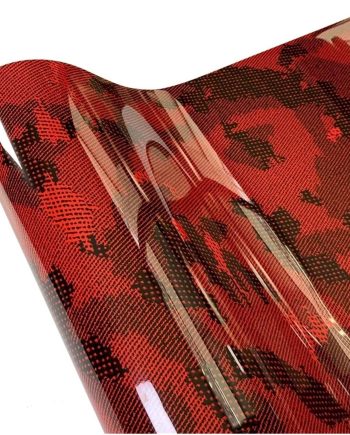 Carbon Fiber Vinyl Wrap Car Stickers Camouflage Vinyl Wrap Film Car Body Stickers Vinyl Adhesive for Automotive Parts(Red,50cmx300cm)