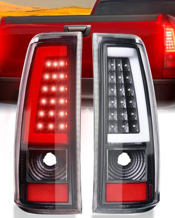 LED Tail Lights Assembly Fit for Chevy  1999 2000 2001 2002, Tail Lights Compatible for 99-02  1999-2007 GMC  Classic, Smoked Tail Lights Truck Rear Lamp Black 1 Pair